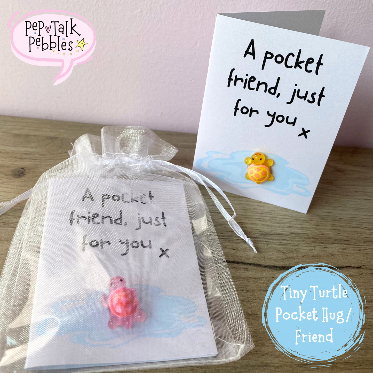 Tiny Turtle Pocket Friend, Pocket Hug Gift, Friendship Gift