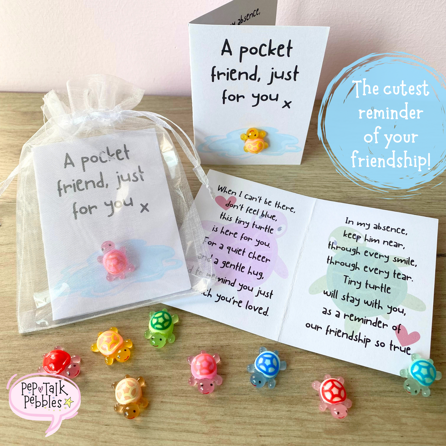 Tiny Turtle Pocket Friend, Pocket Hug Gift, Friendship Gift