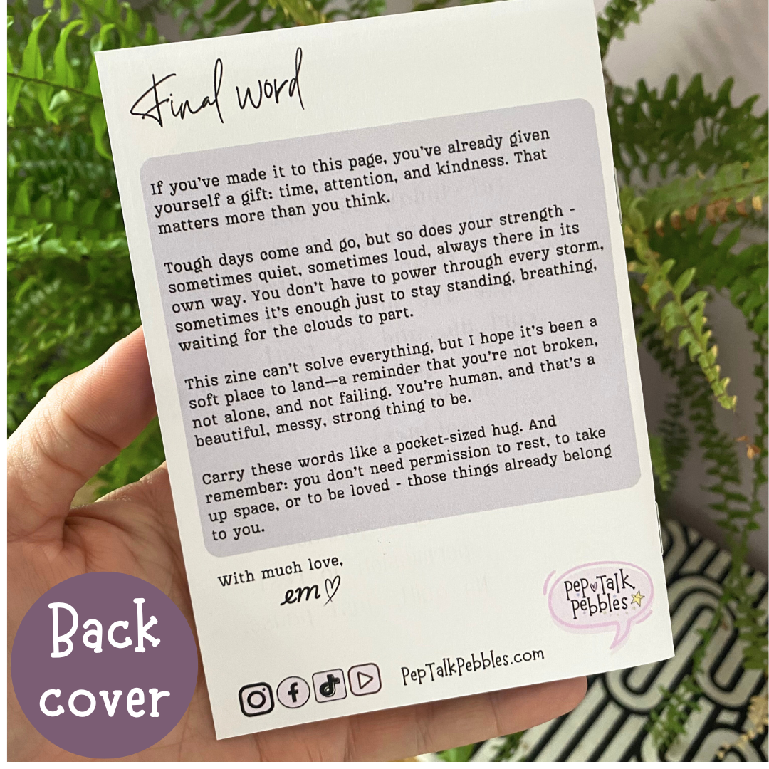 Pep Talks for Tough Days Mini Mental Health Zine, Comfort & Encouragement Hug in a Zine