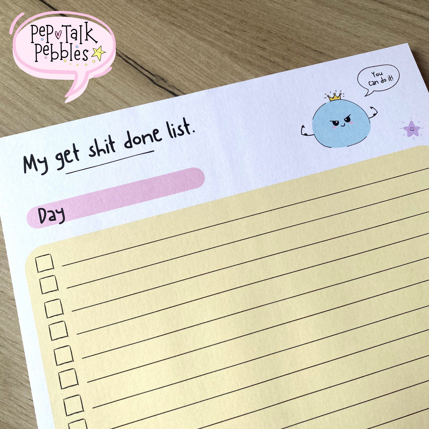 A4, To-Do List Pad 'Get Shit Done' With Gratitude List