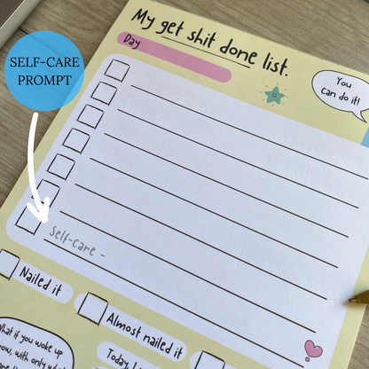 To-Do List Pad 'Get Shit Done' With Gratitude List