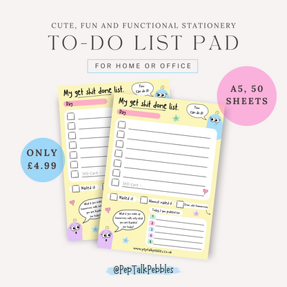 To-Do List Pad 'Get Shit Done' With Gratitude List