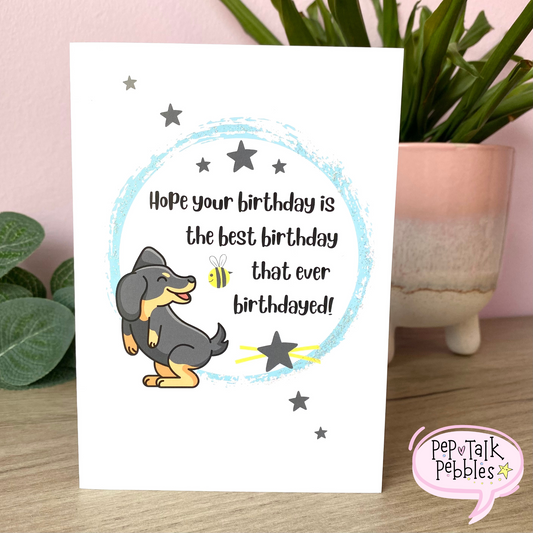 Happy Birthday Card Dachshund, Sausage Dog