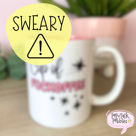 Funny Coffee Slogan Mug, Profanity, Funny Mug, Pink