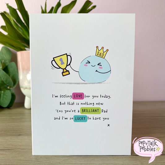 Cute Pebbles Card for Dad, Birthday or Fathers Dad, Love You Dad