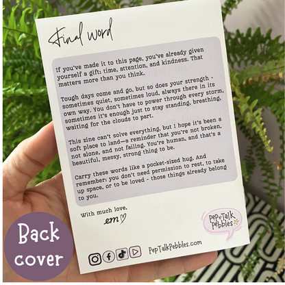 Pep Talks for Tough Days Mini Mental Health Zine, Comfort & Encouragement Hug in a Zine